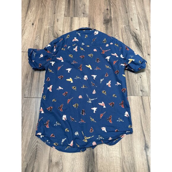 Resolution Clothing Mens Blue Short Sleeve Button-Up Shirt Size L - Picture 8 of 8